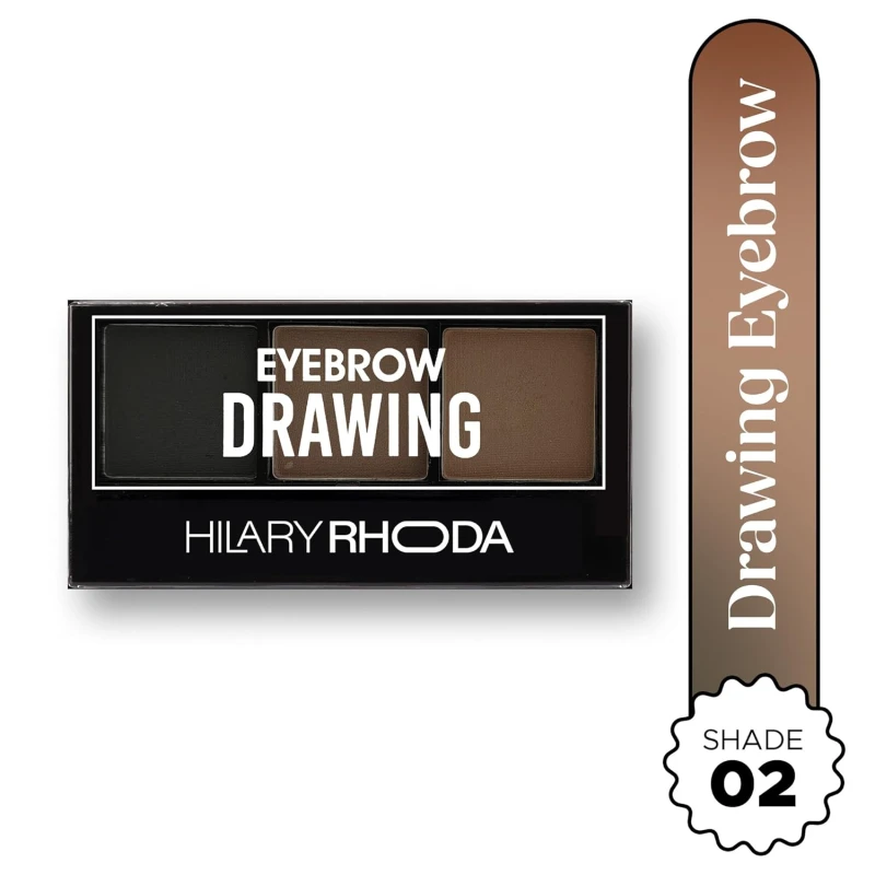 Hilary Rhoda Eyebrow Palette with Spoolie | 3 Natural Blendable Shades | Waterproof & Long-Lasting | Smudge-Proof Brow Powder Kit (Shade 02) – 7.2g thumbnail 2